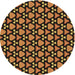 Square Patterned Orange Rug, pat2491brn