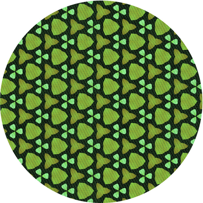 Square Machine Washable Transitional Dark Forest Green Rug in a Living Room, wshpat2491grn