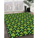 Machine Washable Transitional Dark Forest Green Rug in a Family Room, wshpat2491grn