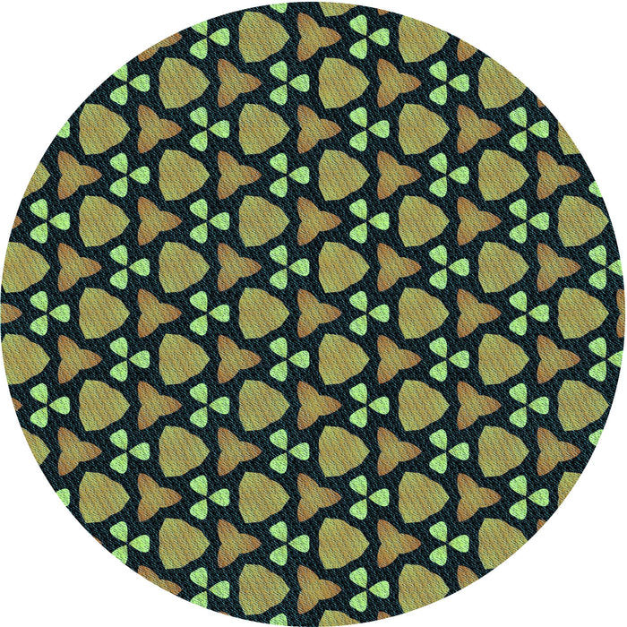 Square Patterned Dark Slate Grey Green Rug, pat2491lblu