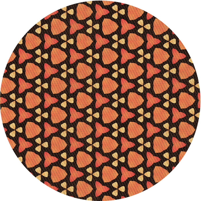 Square Patterned Orange Rug, pat2491org