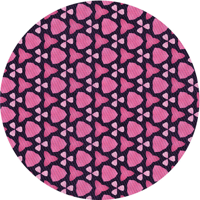 Square Patterned Neon Pink Rug, pat2491pur