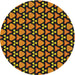 Sideview of Patterned Orange Gold Novelty Rug, pat2491