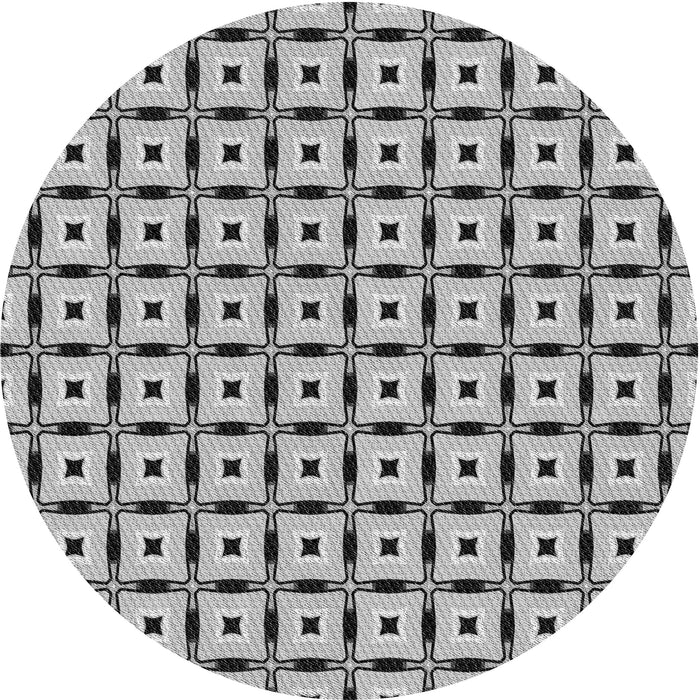 Square Patterned Platinum Silver Gray Rug, pat2492gry