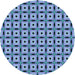 Square Patterned Crystal Blue Rug, pat2492lblu