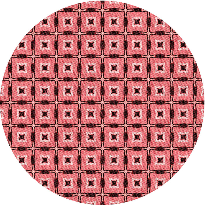 Square Patterned Pastel Red Pink Rug, pat2492rd