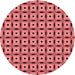 Square Patterned Pastel Red Pink Rug, pat2492rd