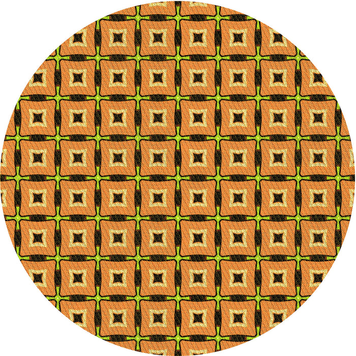 Square Patterned Saddle Brown Rug, pat2492yw