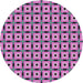 Square Machine Washable Transitional Bright Lilac Purple Rug, wshpat2492
