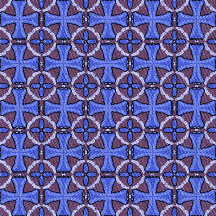 Round Patterned Light Slate Blue Rug, pat2493blu