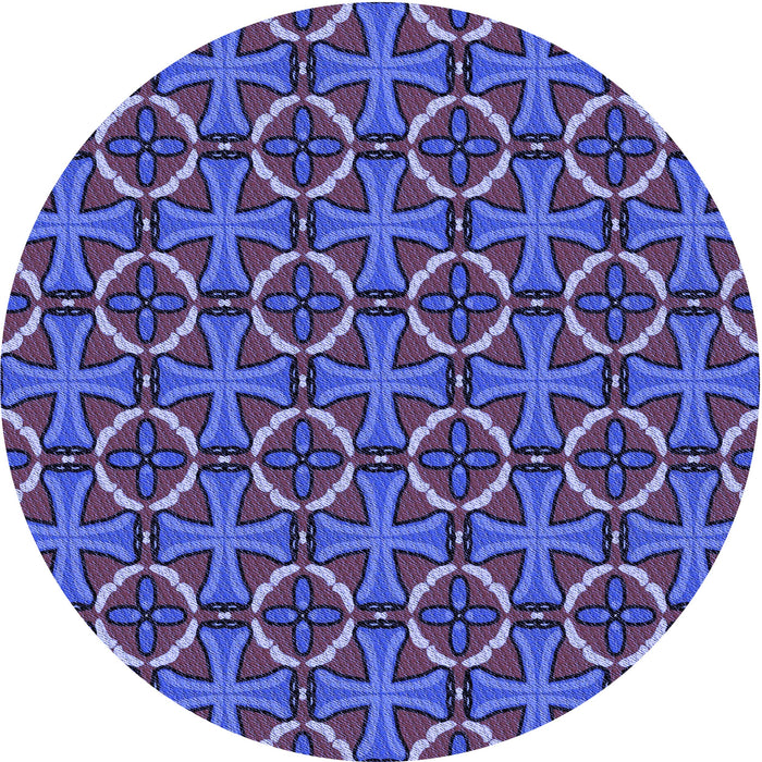 Square Patterned Light Slate Blue Rug, pat2493blu