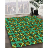 Patterned Milk Chocolate Brown Rug, pat2493grn