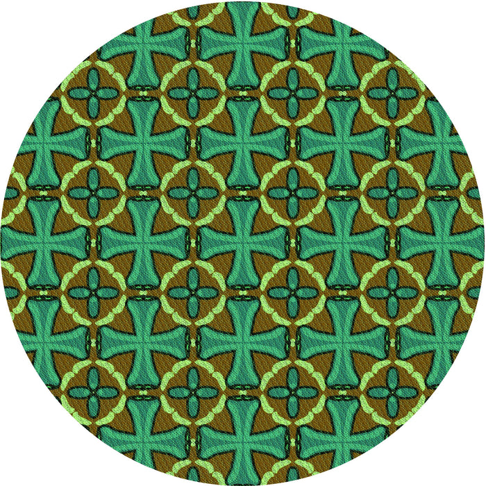 Square Patterned Milk Chocolate Brown Rug, pat2493grn