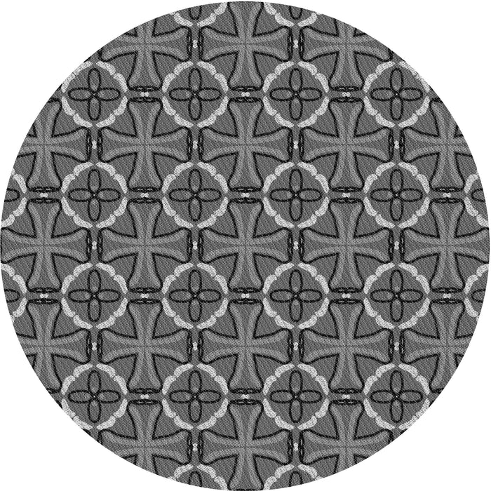 Square Patterned Gunmetal Gray Rug, pat2493gry