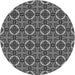 Square Patterned Gunmetal Gray Rug, pat2493gry