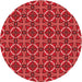 Square Patterned Red Rug, pat2493rd