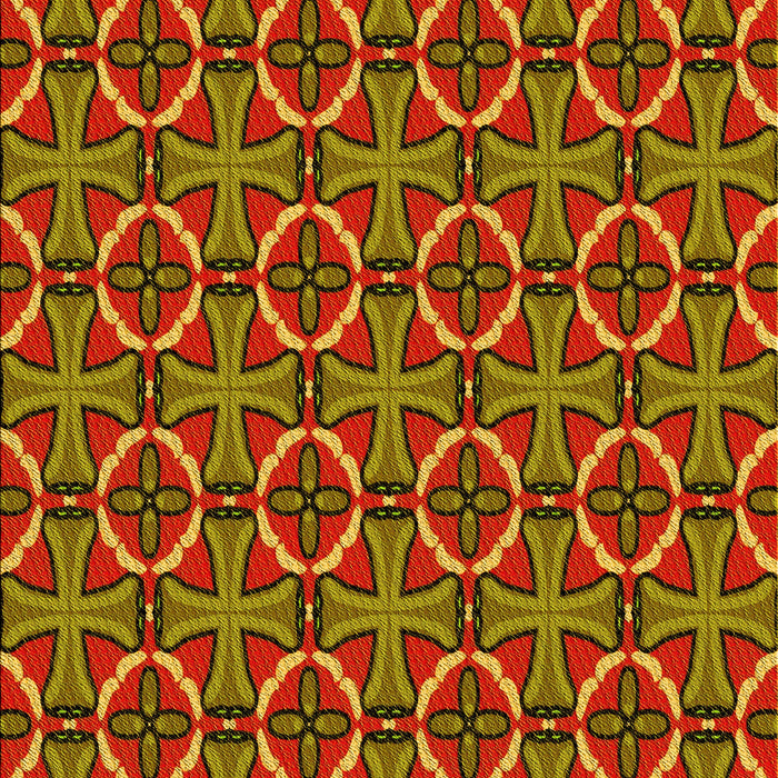 Patterned Tomato Red Rug, pat2493yw