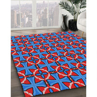 Patterned Iceberg Blue Modern Rug, pat2493