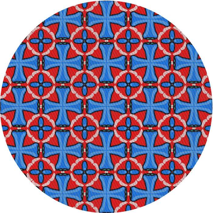 Sideview of Patterned Iceberg Blue Modern Rug, pat2493