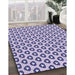 Patterned Deep Periwinkle Purple Rug in Family Room, pat2494blu