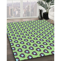 Patterned Pastel Green Rug, pat2494lblu