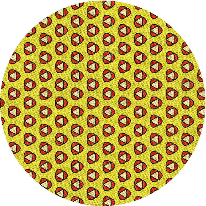 Square Patterned Yellow Rug, pat2494yw