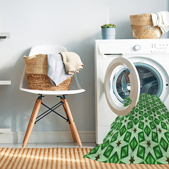 Machine Washable Transitional Forest Green Rug in a Washing Machine, wshpat2495grn