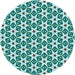 Square Patterned Teal Green Rug, pat2495lblu