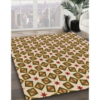 Patterned Dark Bronze Brown Rug, pat2495org