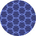 Square Patterned Denim Dark Blue Rug, pat2496blu