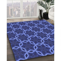 Patterned Denim Dark Blue Rug, pat2496blu