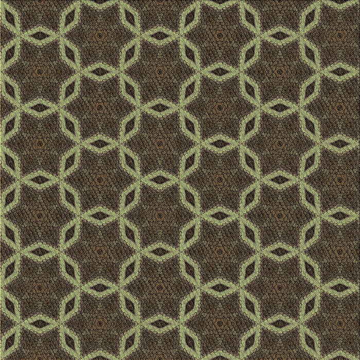 Round Machine Washable Transitional Chocolate Brown Rug, wshpat2496brn