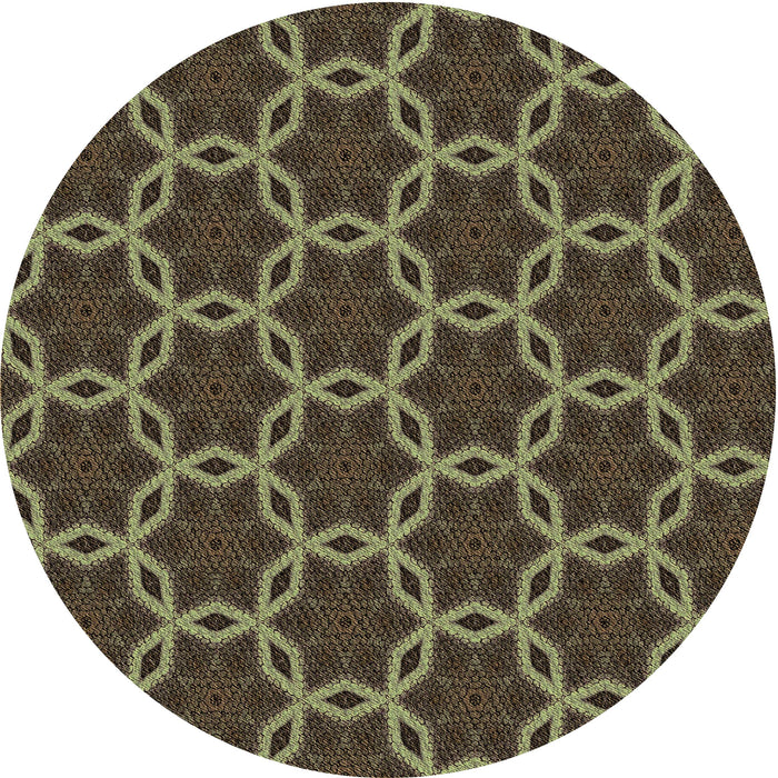 Square Patterned Milk Chocolate Brown Rug, pat2496brn