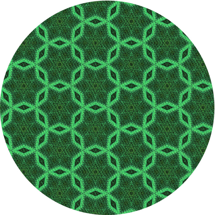 Square Machine Washable Transitional Deep Emerald Green Rug in a Living Room, wshpat2496grn