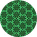 Square Machine Washable Transitional Deep Emerald Green Rug in a Living Room, wshpat2496grn