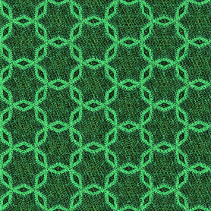 Round Machine Washable Transitional Deep Emerald Green Rug, wshpat2496grn