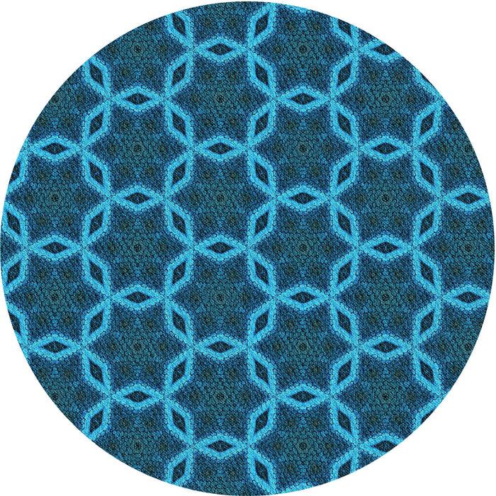 Square Patterned Deep Sky Blue Rug, pat2496lblu