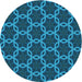 Square Machine Washable Transitional Deep Sky Blue Rug in a Living Room, wshpat2496lblu