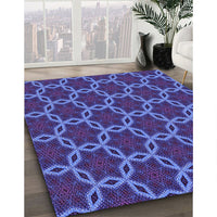 Patterned Light Slate Blue Rug, pat2496pur