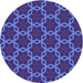 Square Patterned Light Slate Blue Rug, pat2496pur