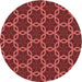 Square Patterned Red Rug, pat2496rd