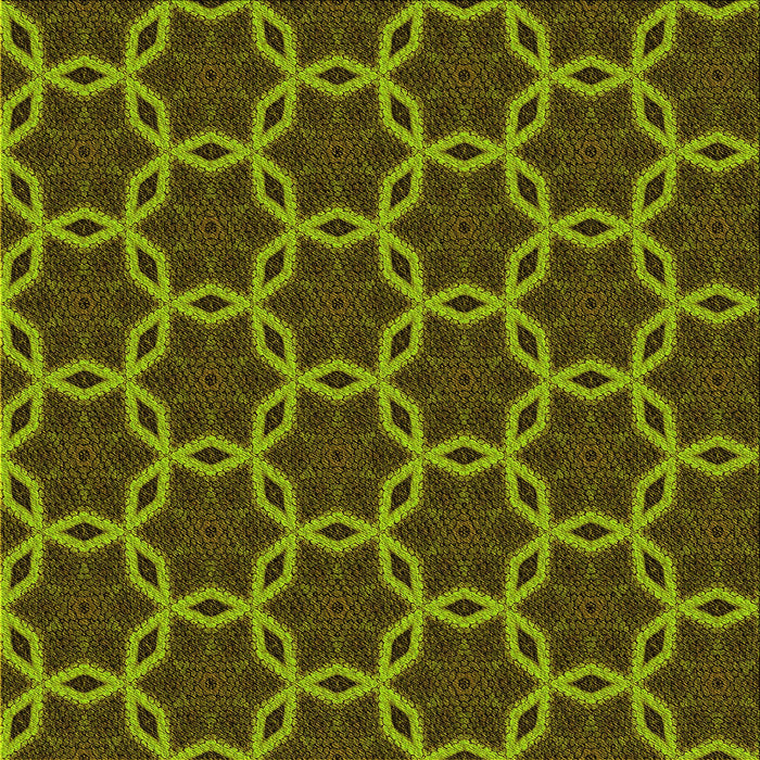 Round Patterned Pistachio Green Rug, pat2496yw