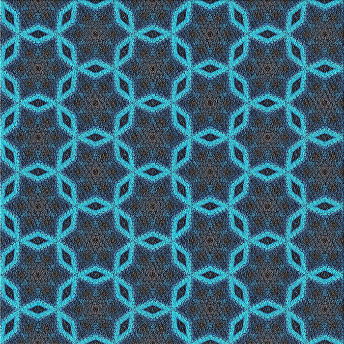 Square Patterned Deep-Sea Blue Novelty Rug, pat2496