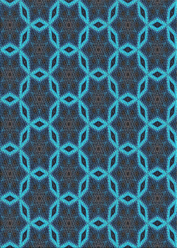 Patterned Deep-Sea Blue Novelty Rug, pat2496