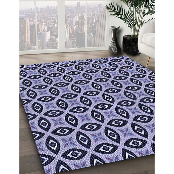 Machine Washable Transitional Blue Rug in a Family Room, wshpat2497blu