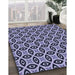 Patterned Blue Rug in Family Room, pat2497blu