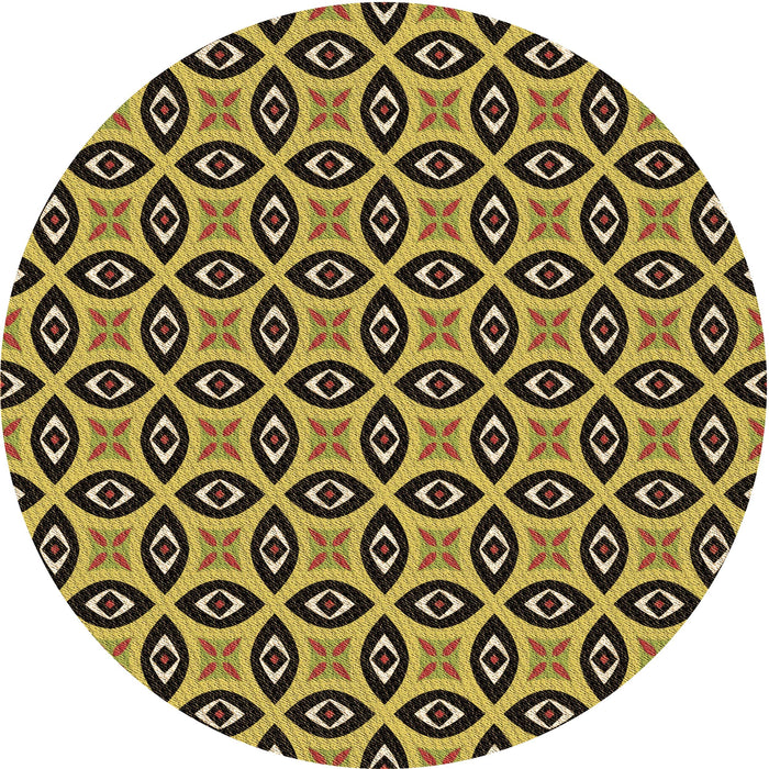 Square Patterned Golden Brown Yellow Rug, pat2497brn