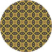 Square Patterned Golden Brown Yellow Rug, pat2497brn