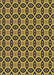 Patterned Golden Brown Yellow Rug, pat2497brn