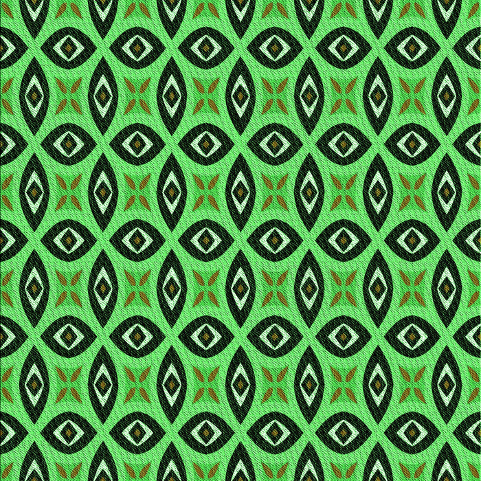 Patterned Dark Forest Green Rug, pat2497grn